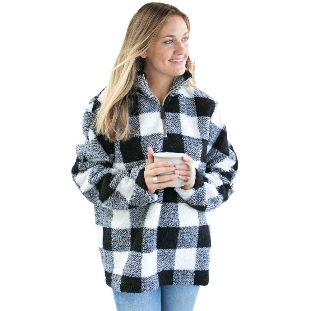 Ramatex Cabin Fever Sherpa Pullover 1/4 Zipper Pockets Plus Size 2X